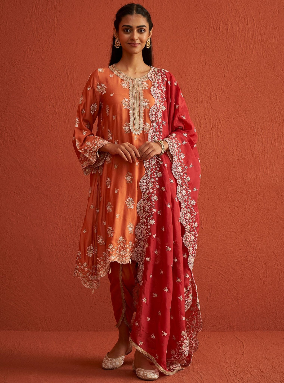 Kangna Cupro Satin Burnt Orange Pant