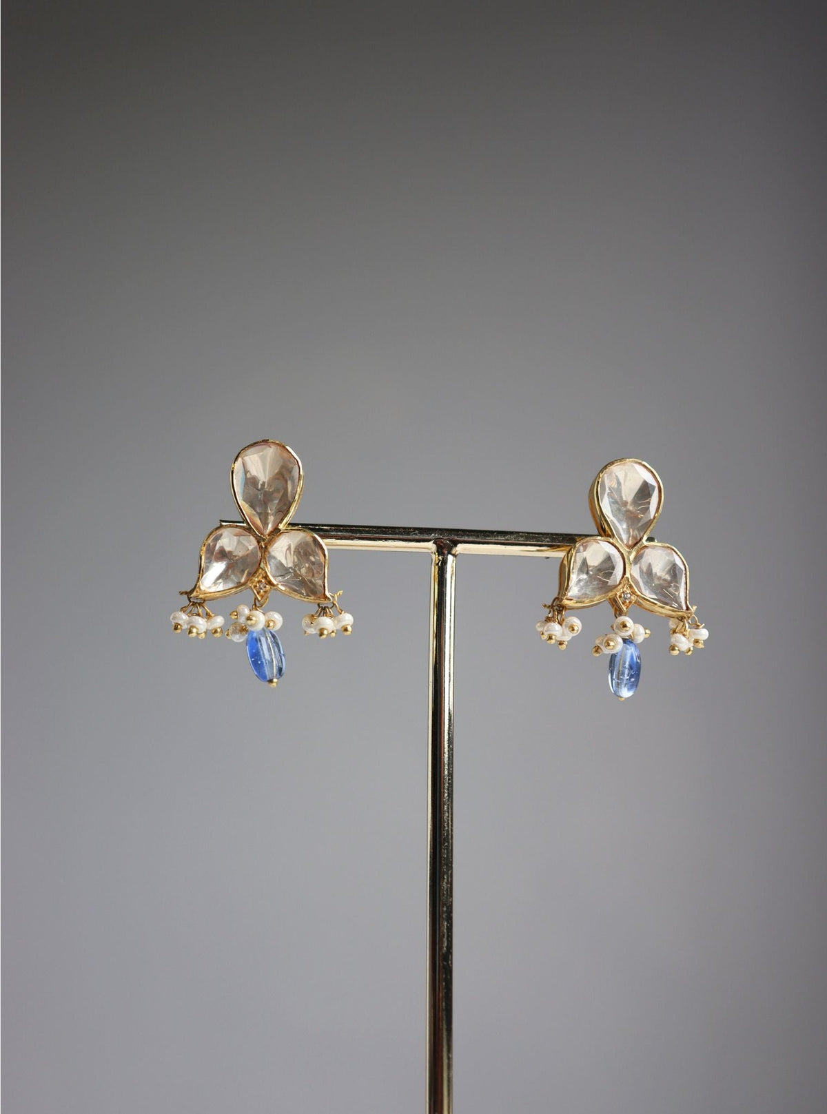 Pure Silver Drishti Blue Earring
