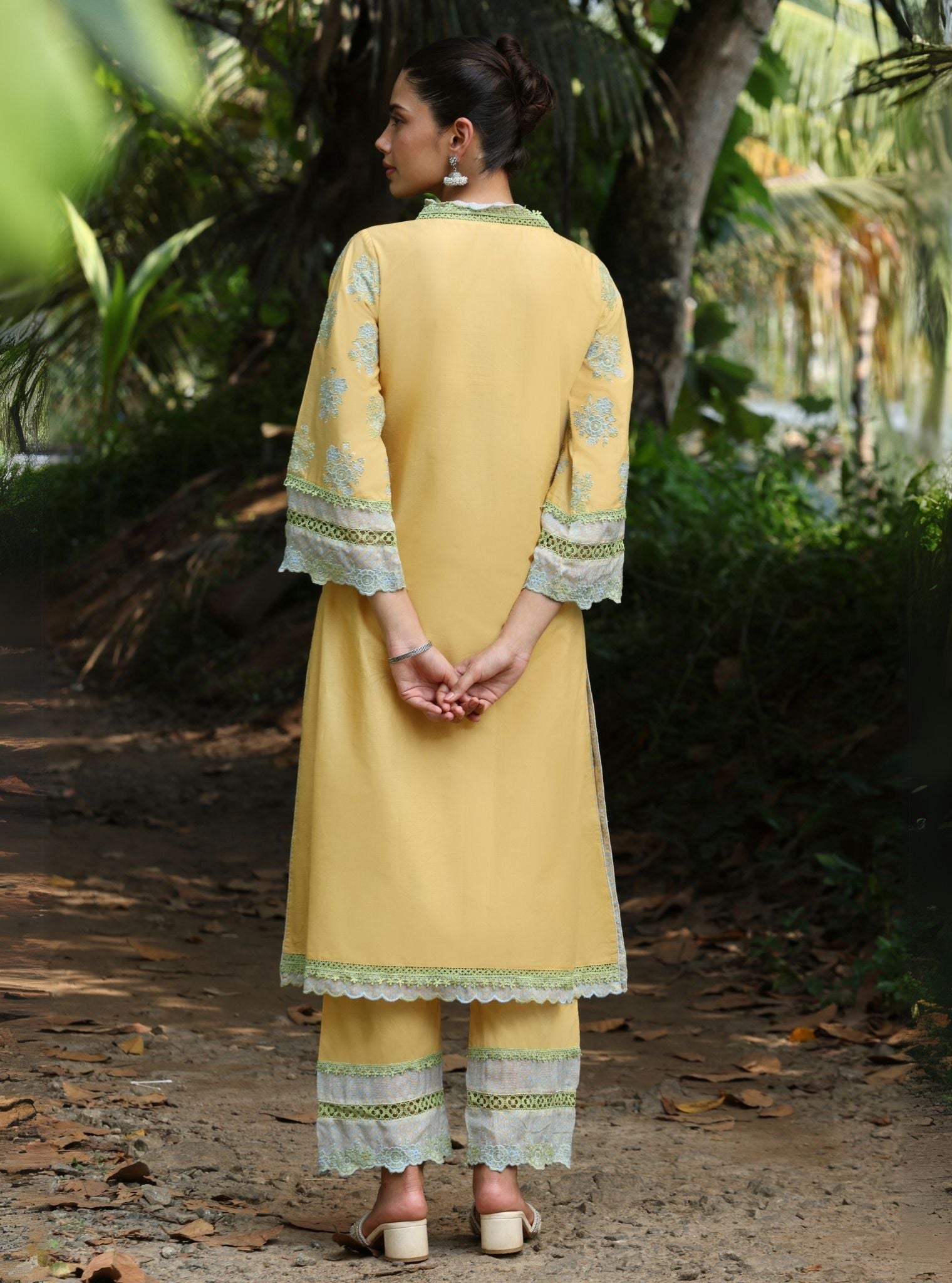 Arasi Supima Cotton Yellow Kurta Set