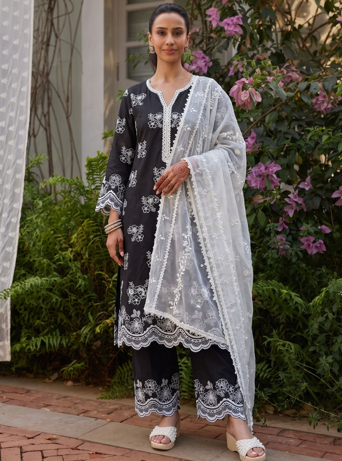 Risha Supima Cotton Black Kurta Set