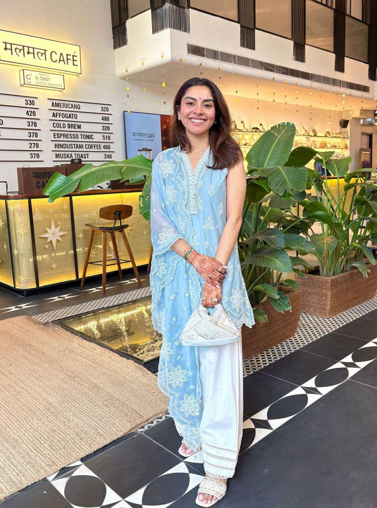 Zoa Supima Cotton Blue Kurta Set