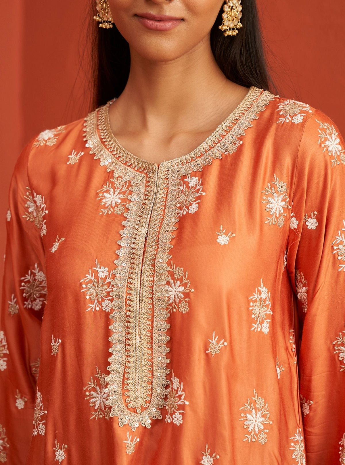 Kangna Cupro Satin Burnt Orange Pant