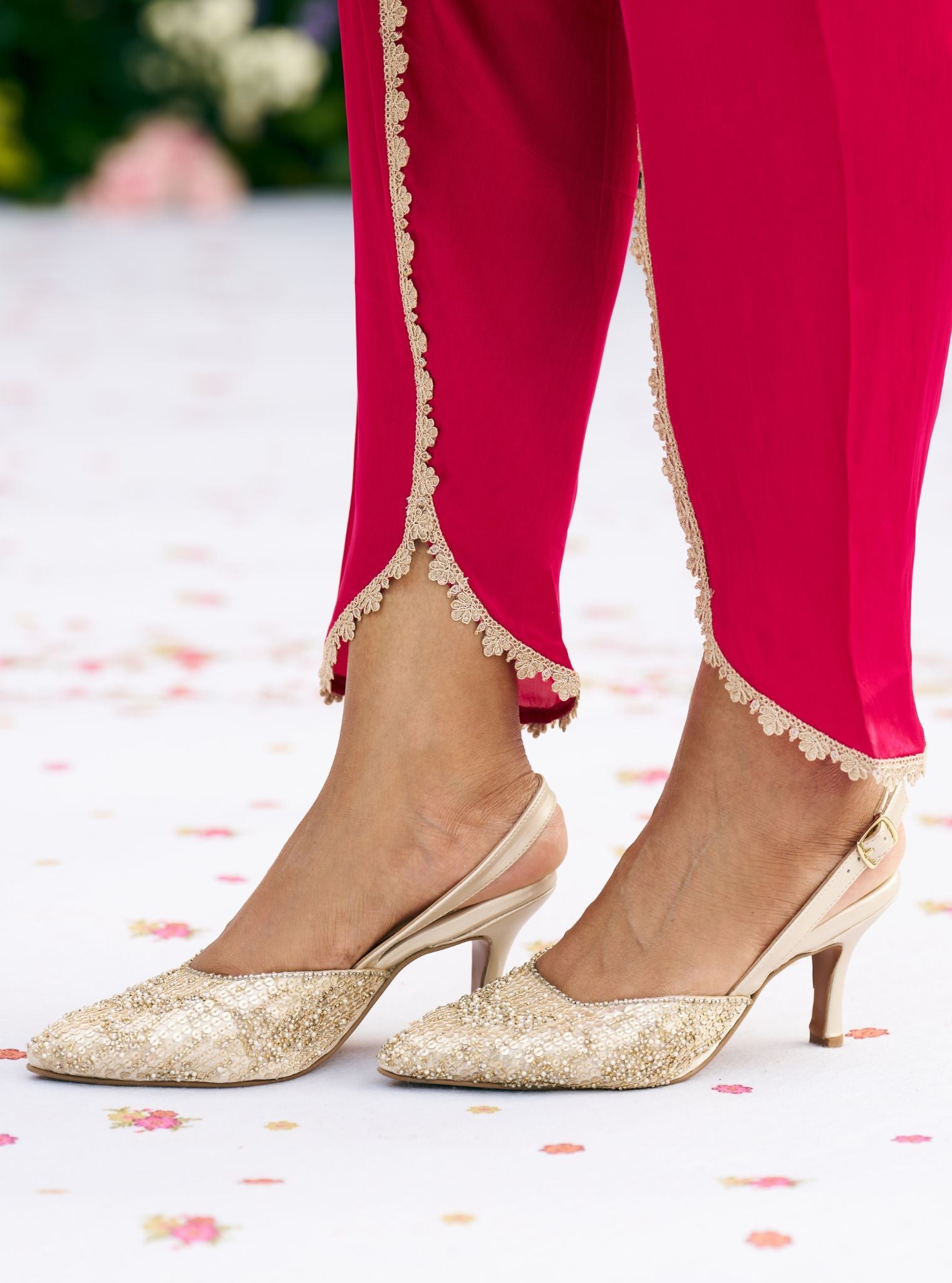 Naira Antique Gold Vegan Pointy Heel