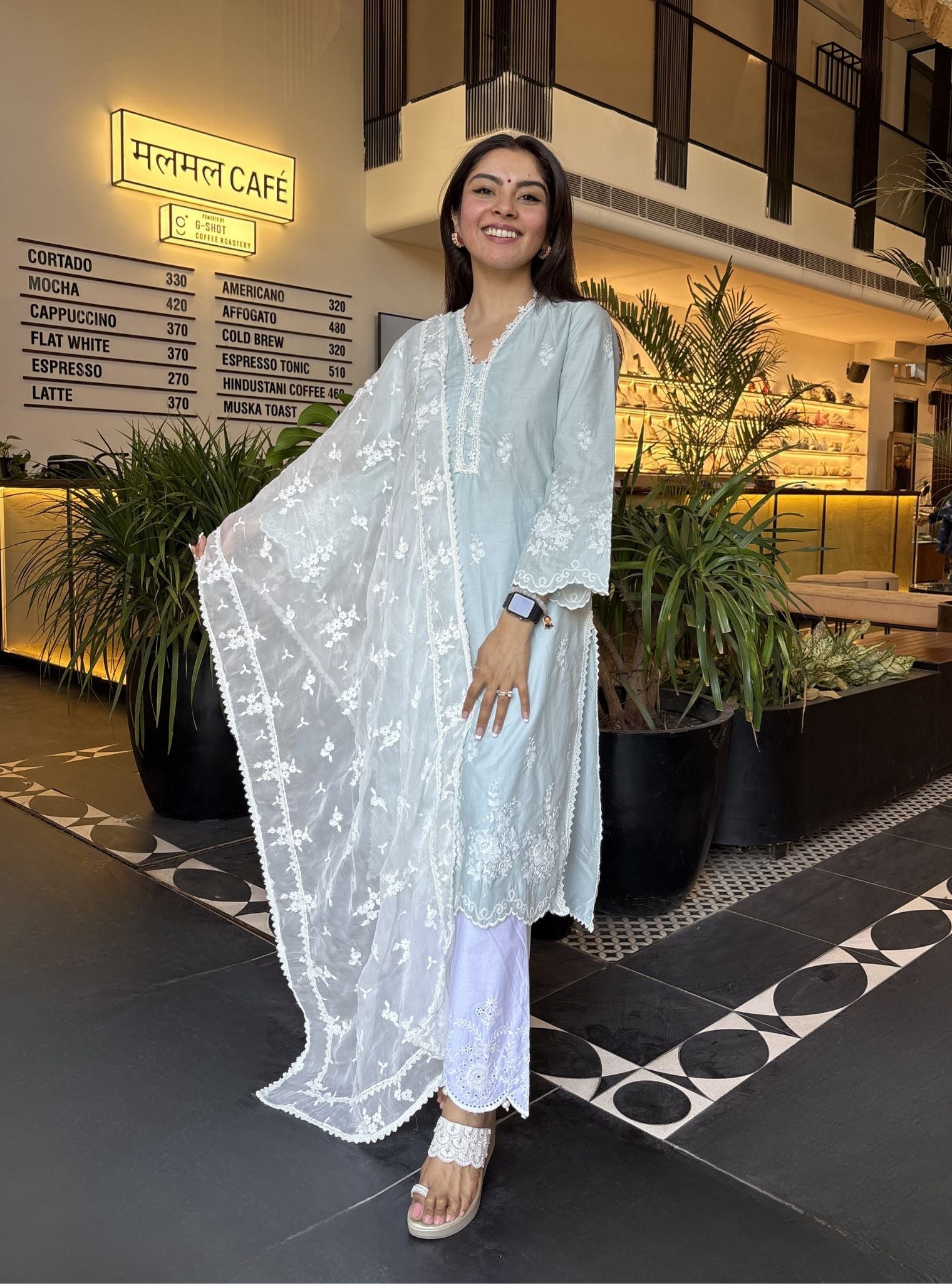 Love Song Supima Cotton Blue Kurta Set