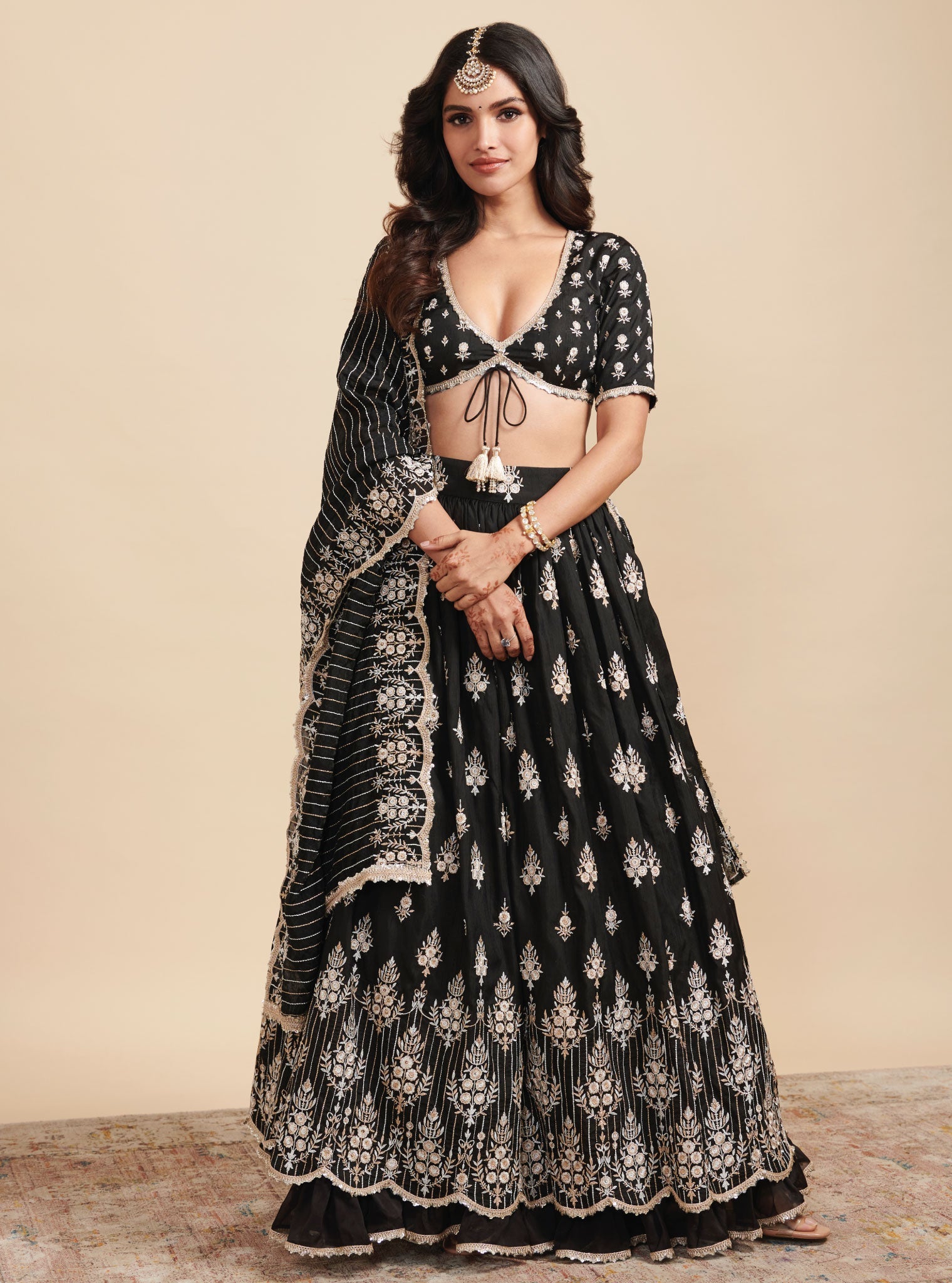 Mulmul Bahaara Black Dupatta