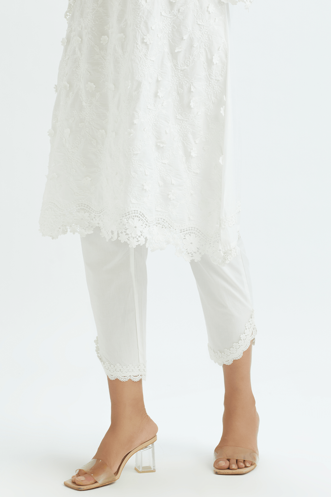 Baybreeze Supima Cotton White Kurta Set