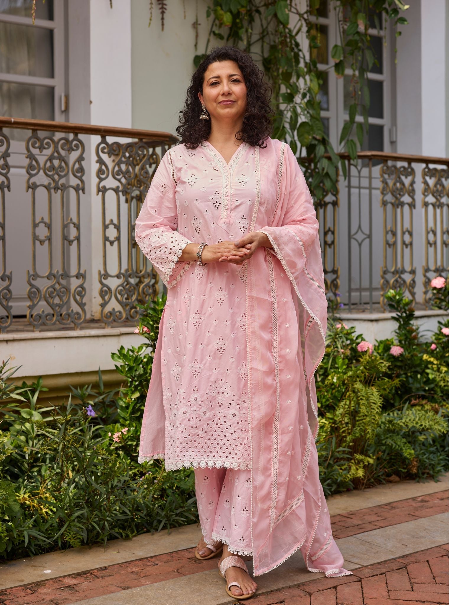 Peehu Supima Cotton Pink Kurta Set