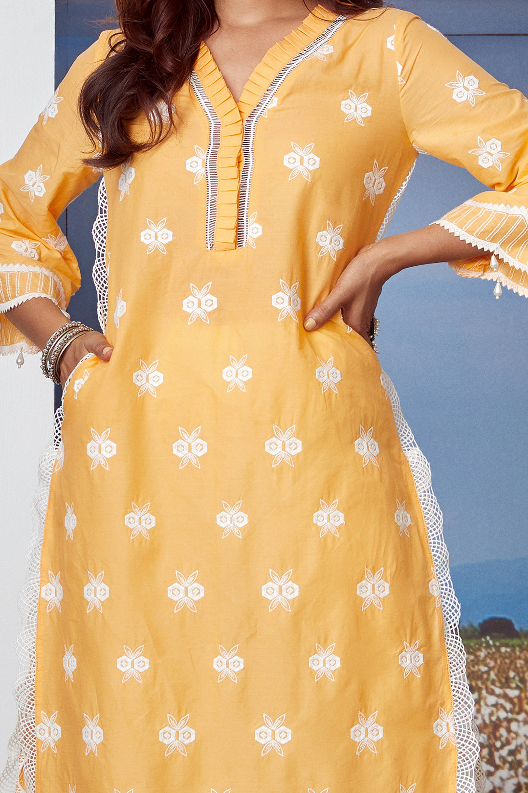 Dawn Supima Cotton Orange Kurta Set