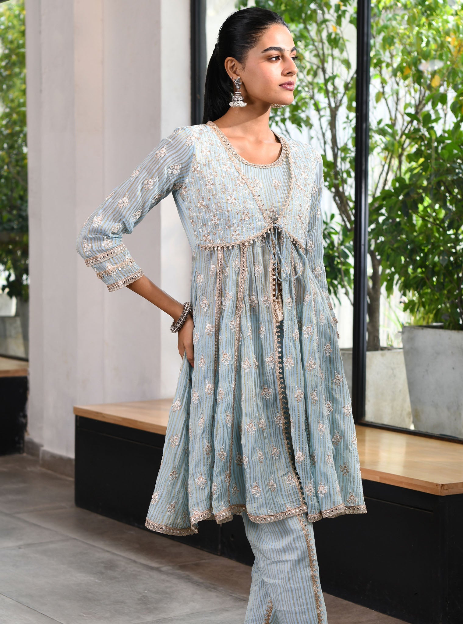 Mulmul Banarsi Finsbury Dhoti Blue Pant