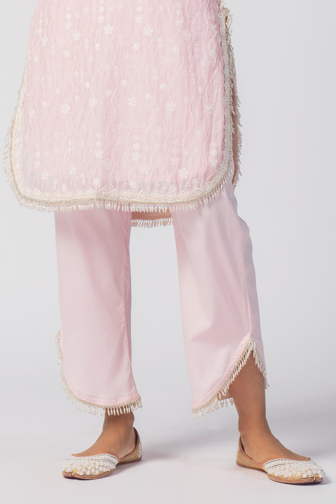 Freya Tencel Luxe Organza Pink Kurta Set