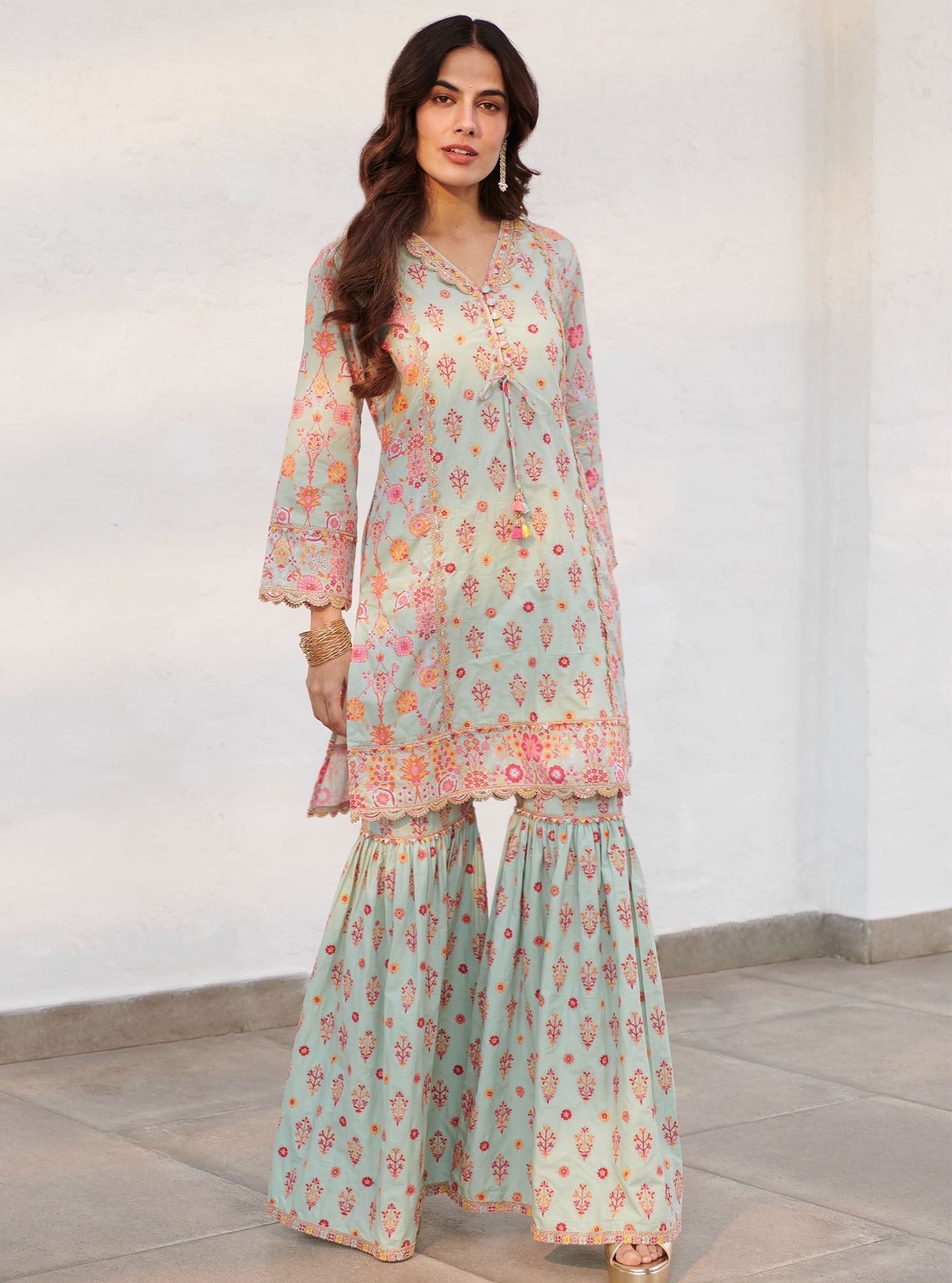 Mulmul Supima Cotton Harper Green Kurta