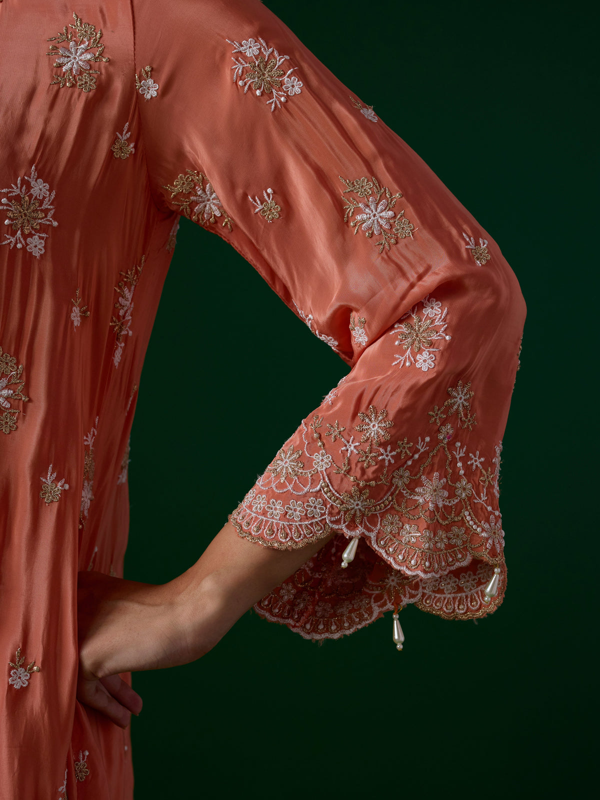 Kangna Crepe Terracotta Kurta Set