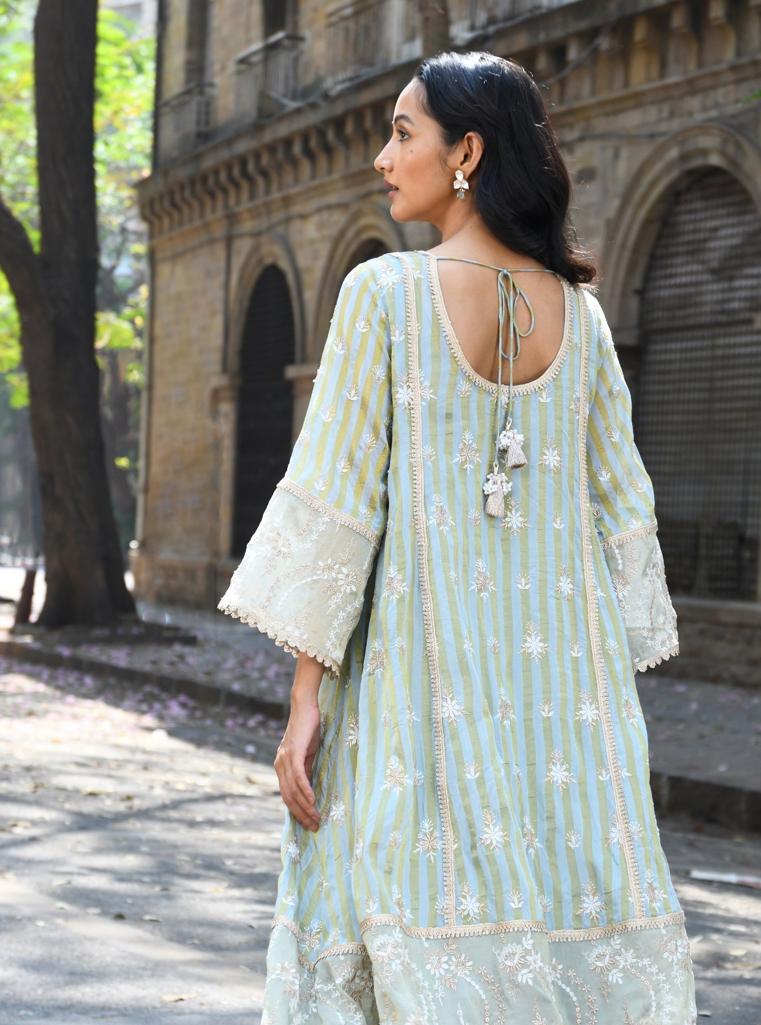Kesar Banarsi Light Blue Anarkali Kurta Set