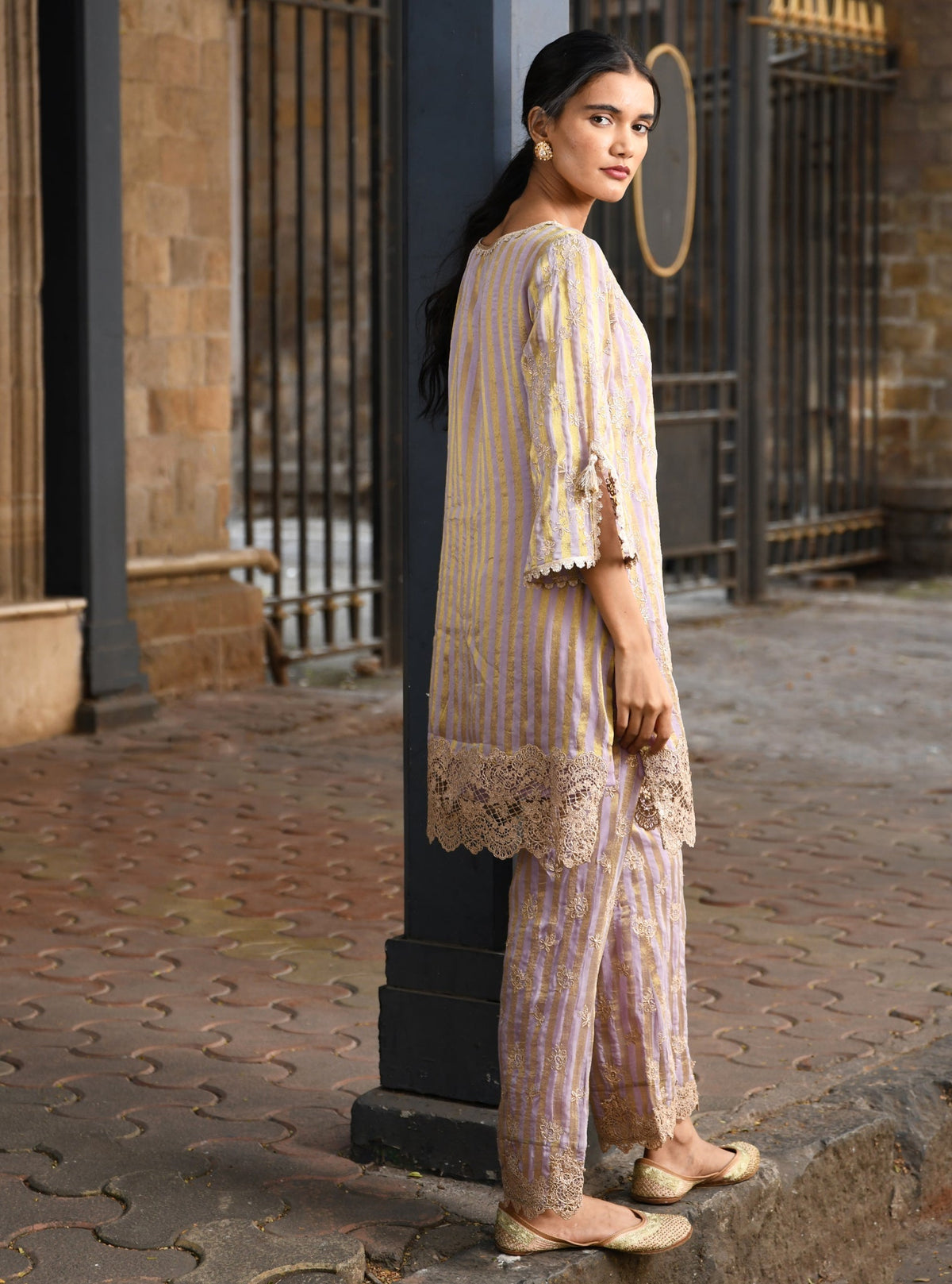 Paheri Banarsi Lavender Kurta Set