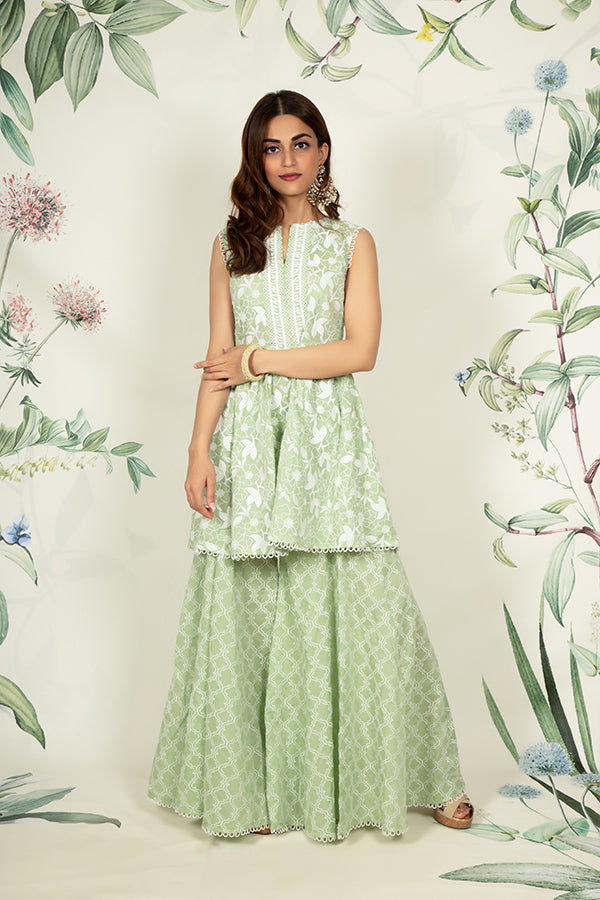Magnolia Kurta and Embroidered Sharara