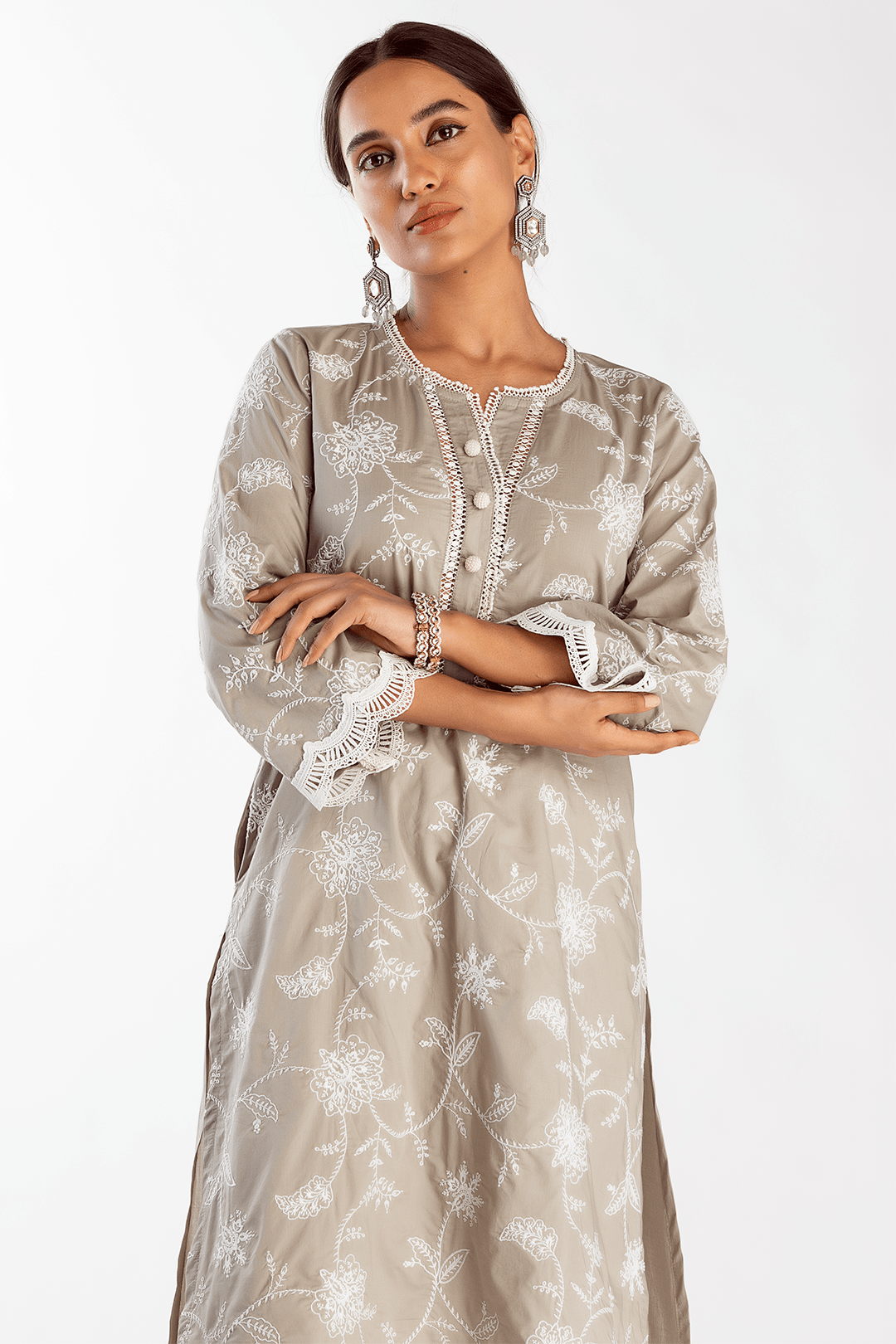 Mulmul Cotton MELIA KURTA With ROUNDED HEM PANT