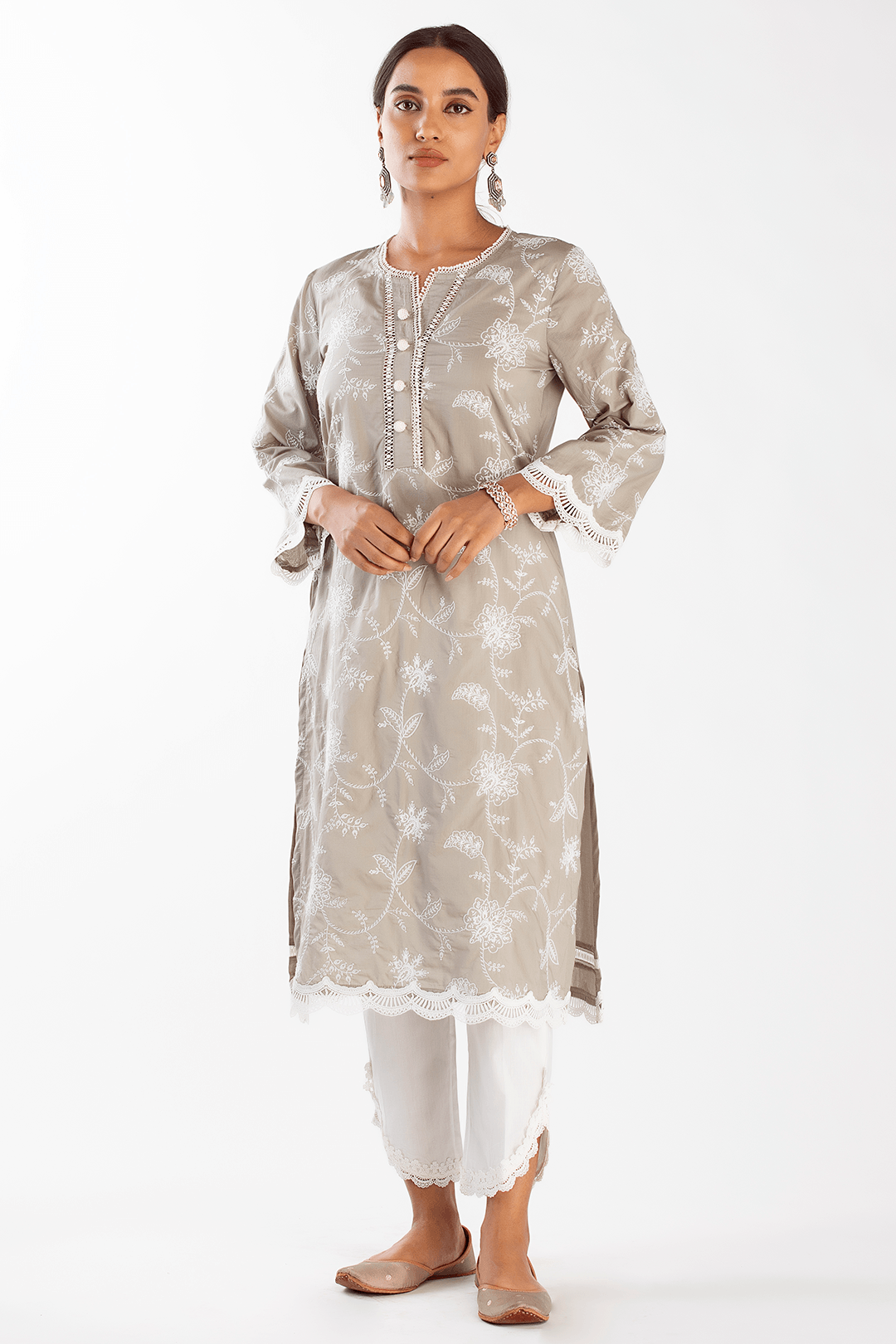 Mulmul Cotton MELIA KURTA With ROUNDED HEM PANT