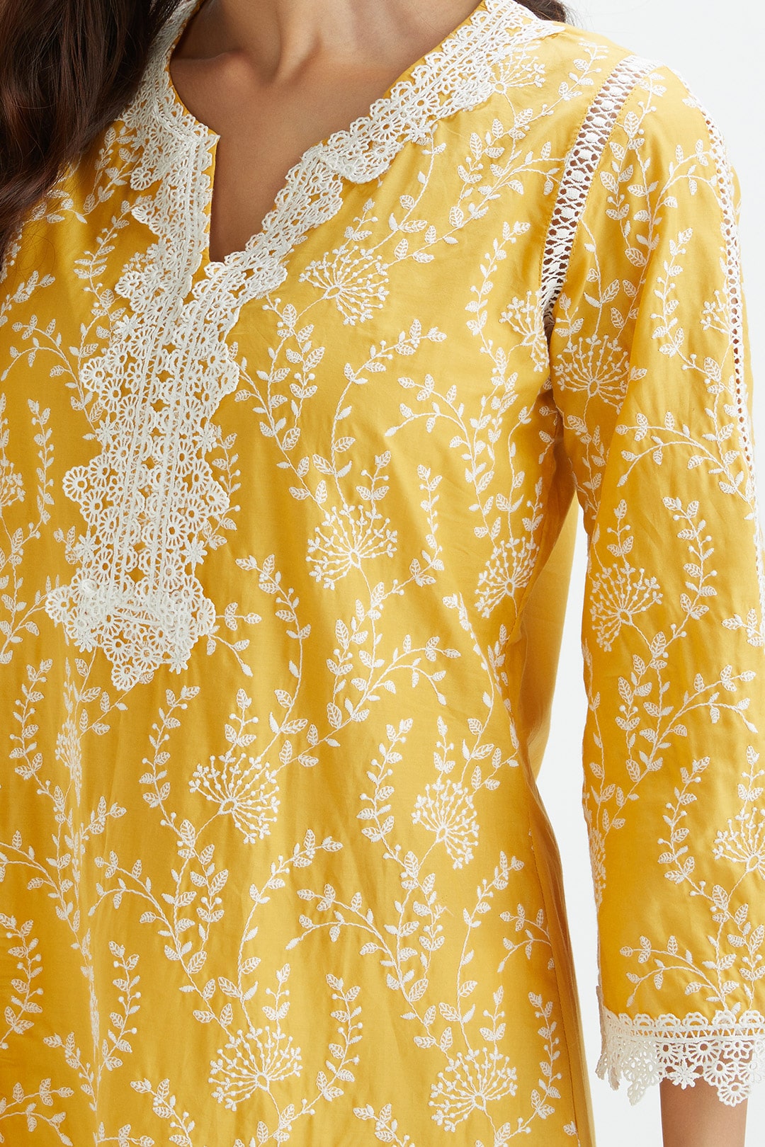 Merlin Supima Cotton Yellow Kurta Set