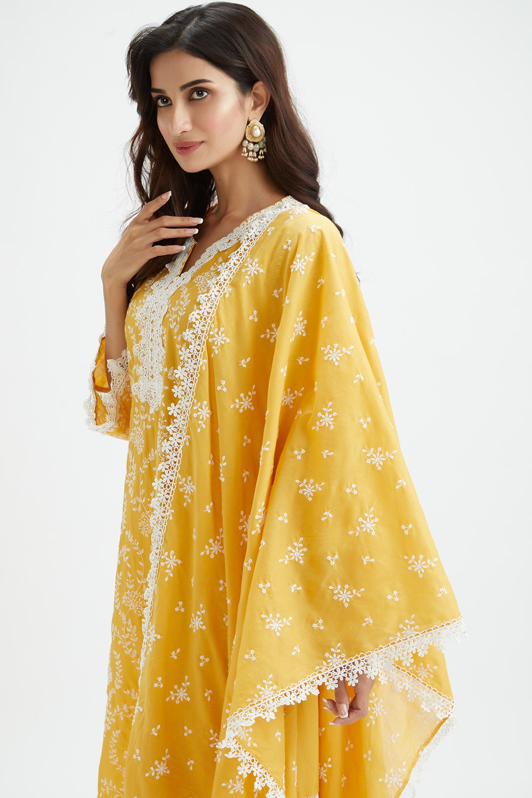 Merlin Supima Cotton Yellow Kurta Set