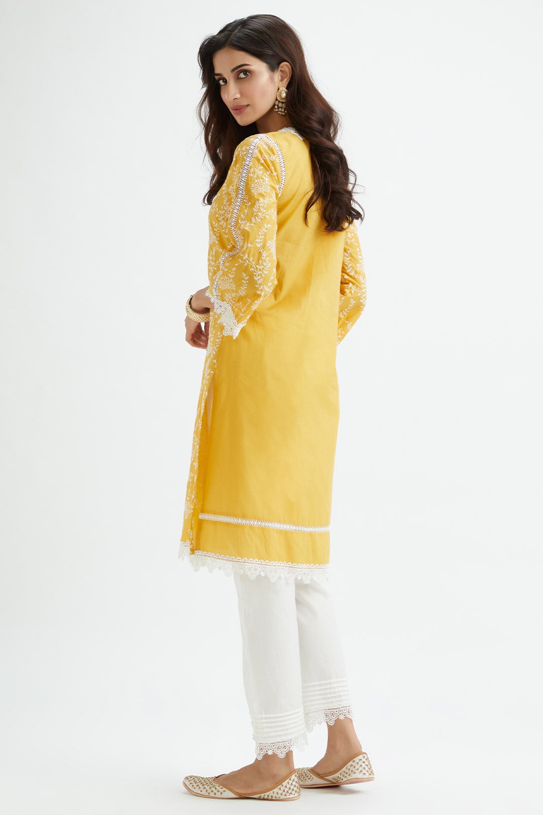 Merlin Supima Cotton Yellow Kurta Set