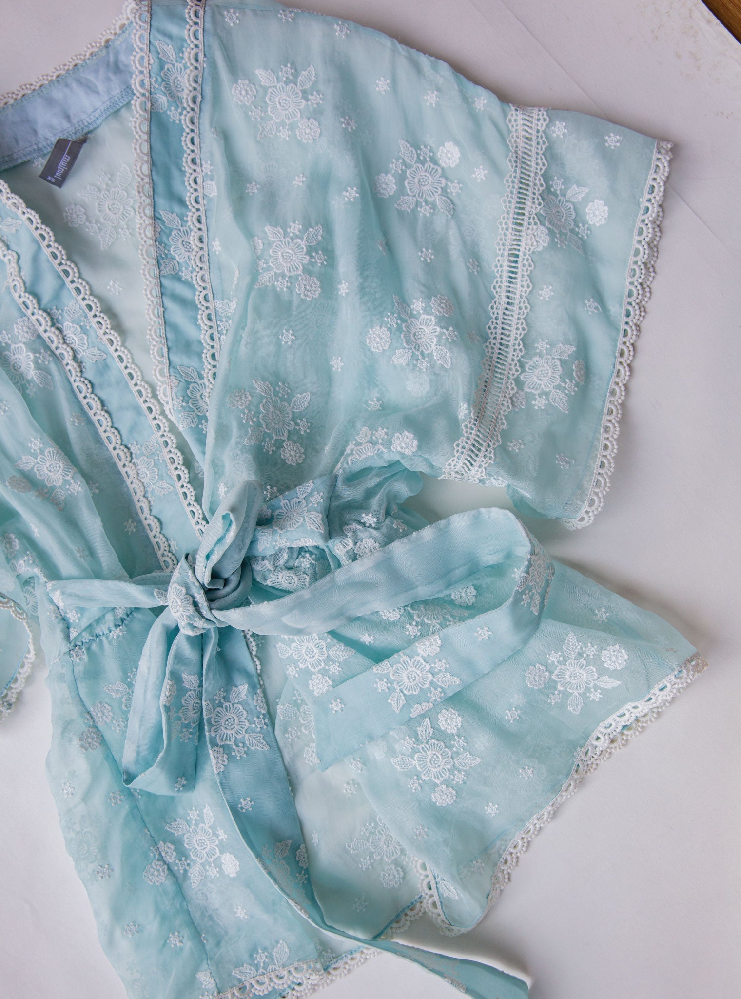 Mila Organza Blue Kimono Set