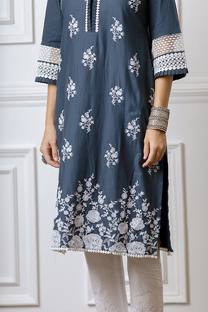 Amber Navy Kurta Set