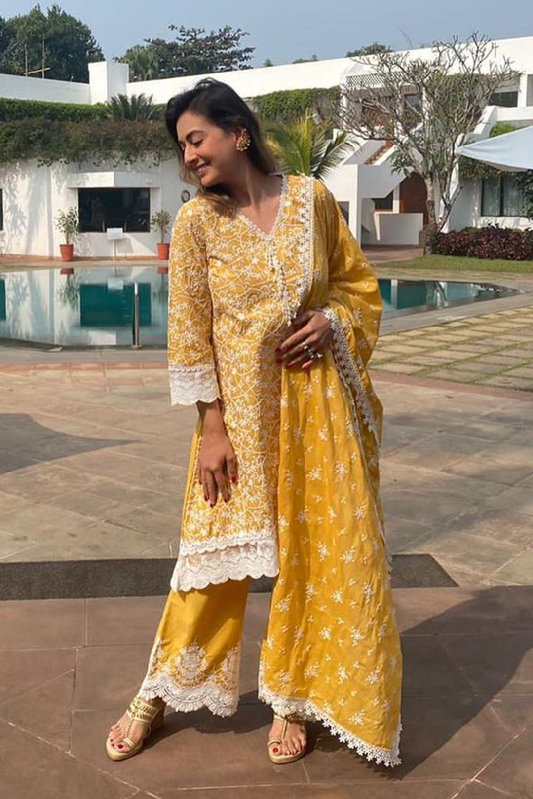 Hummingbird Supima Cotton Yellow Kurta Set