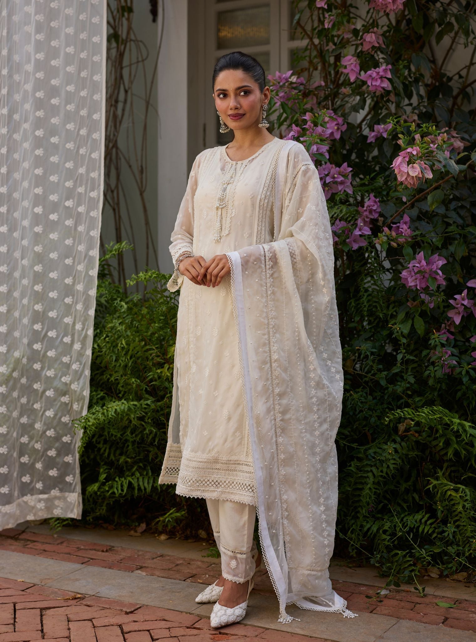 Koko Organza Off White Kurta Set