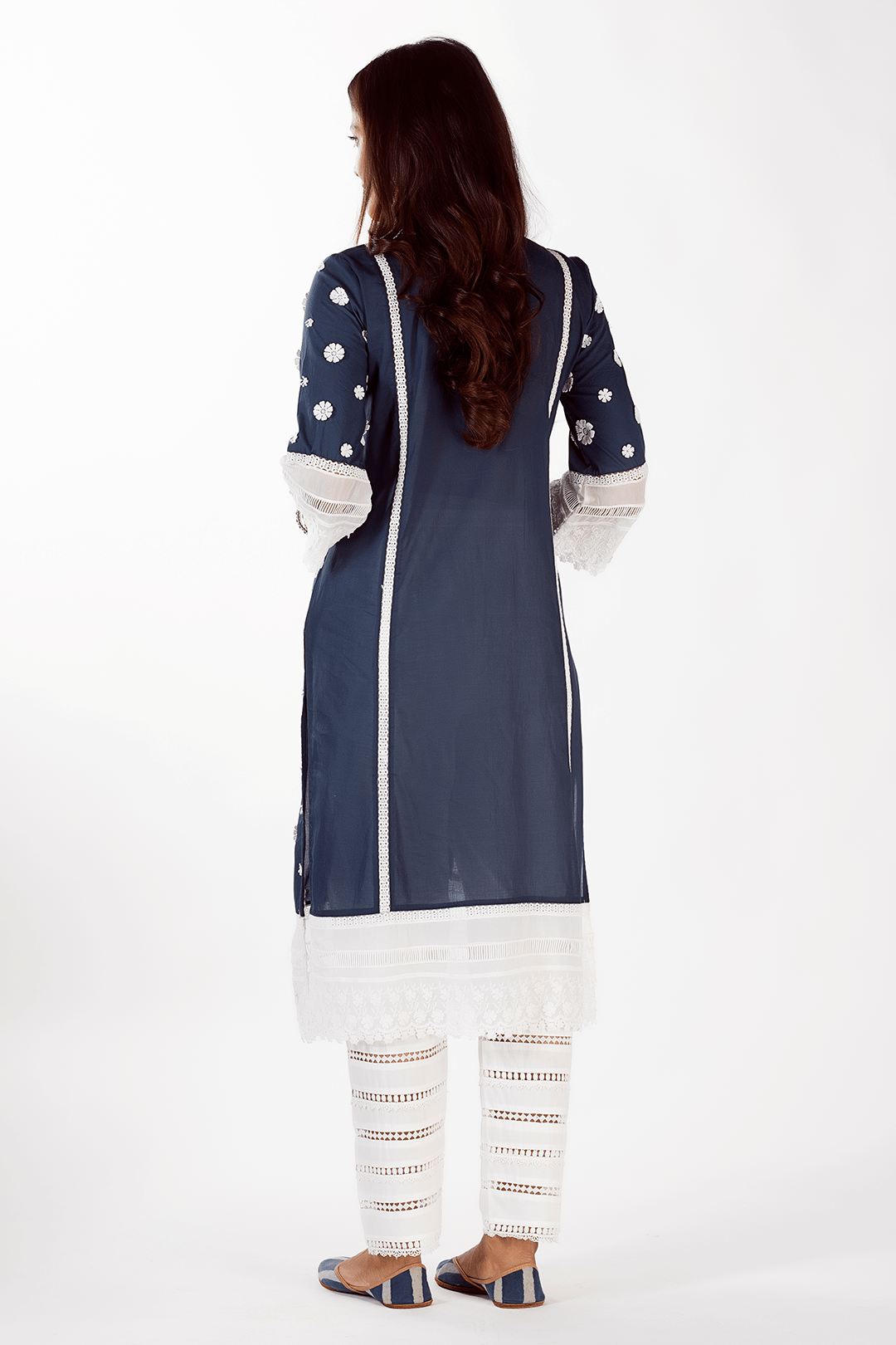 Mulmul Cotton Sadie Navy Kurta