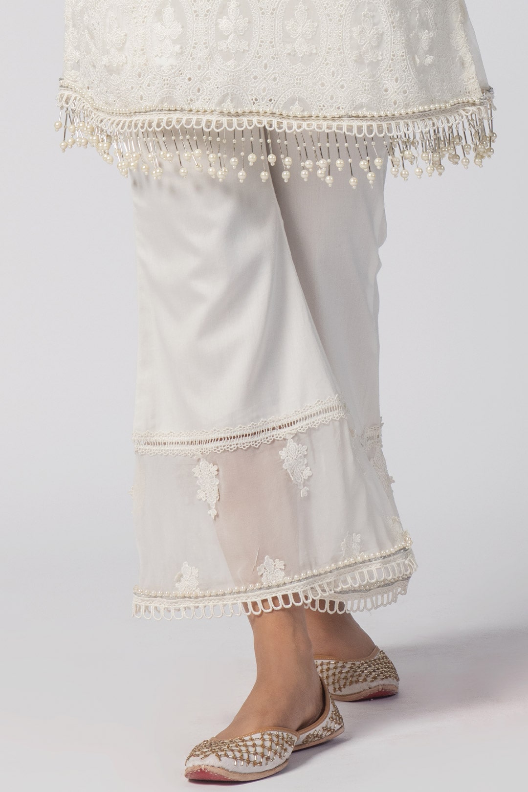 Savannah Tencel Luxe Organza Off White Kurta Set
