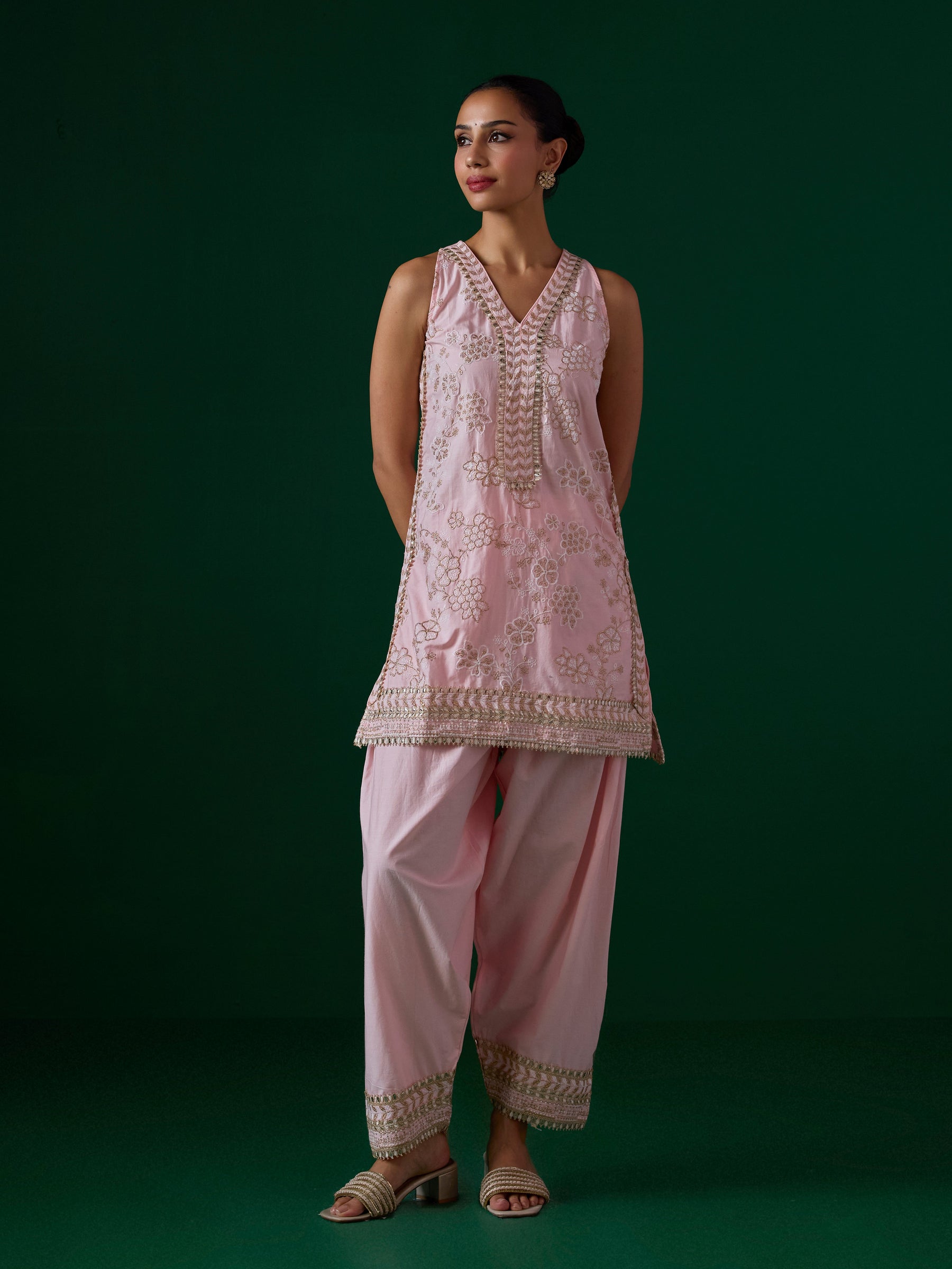 Jivara Supima Cotton Pink Kurta Set