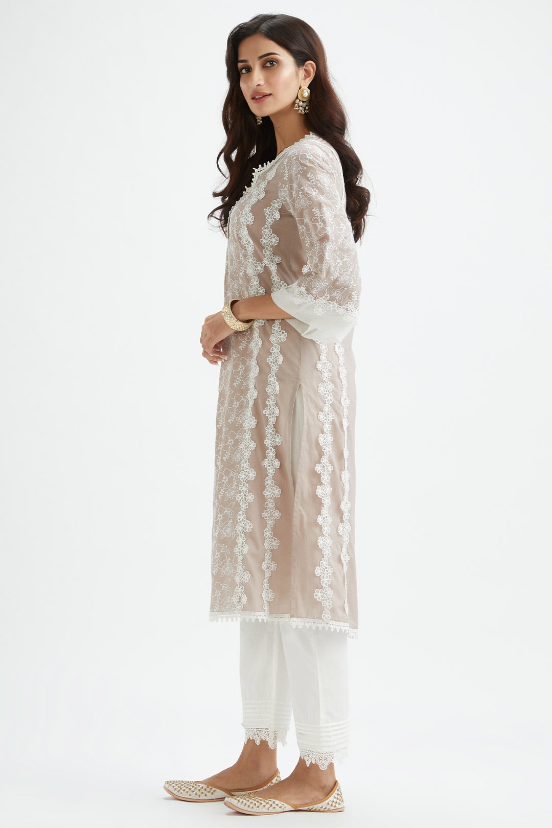 Mulmul Supima Cotton Vireo Dark Grey Kurta