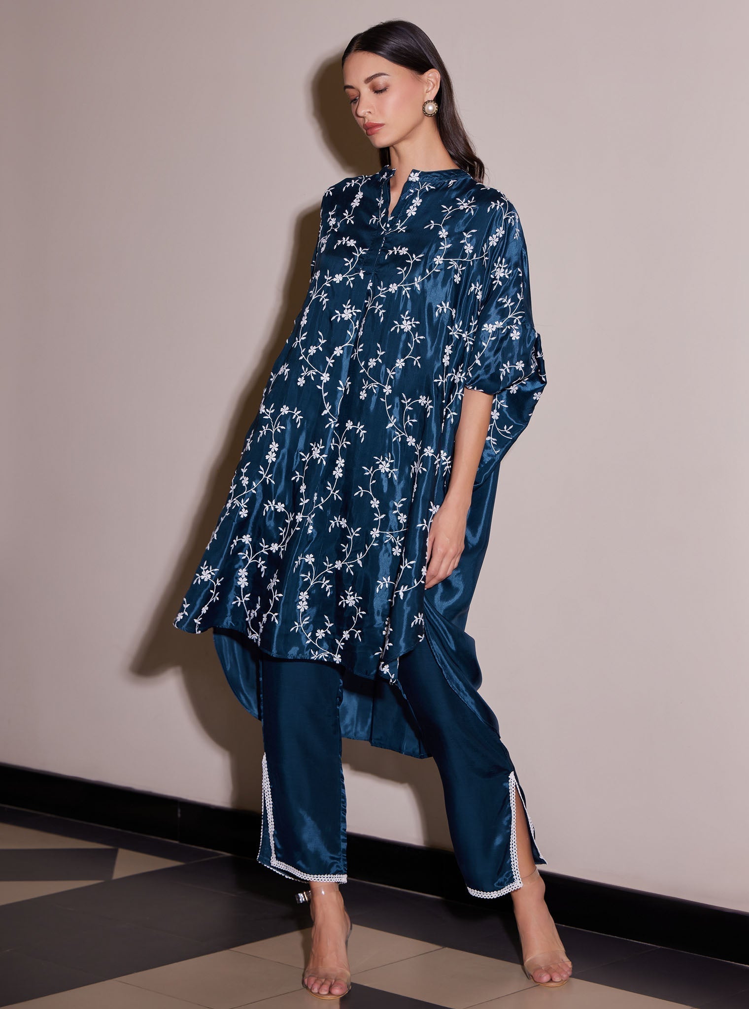 Pheme Modal Satin Navy Top