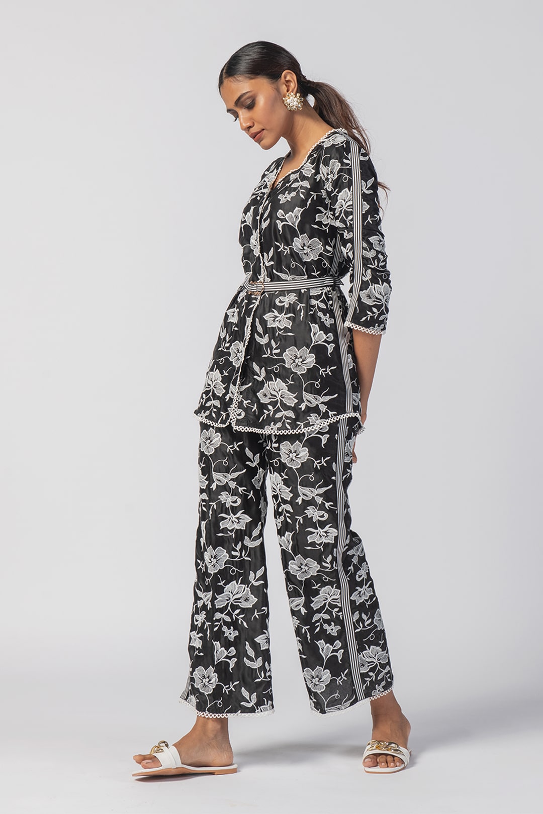 Mulmul Cupro Caroline Black Top