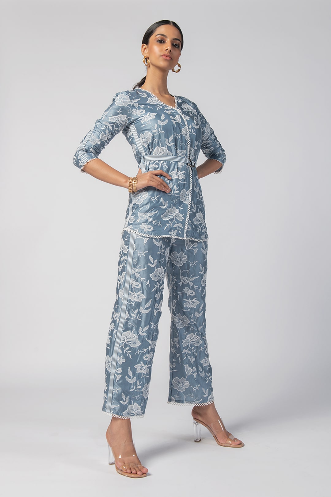 Mulmul Cupro Caroline Blue Top