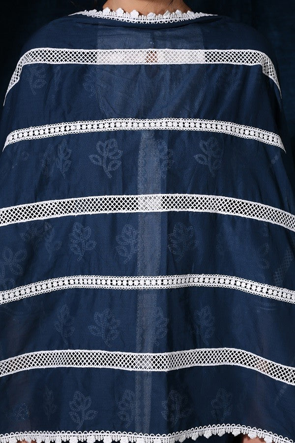 Rosedrop Navy Kurta