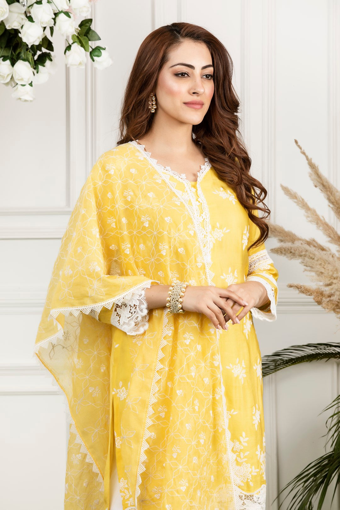 Full Embroidered Chanderi Dupatta