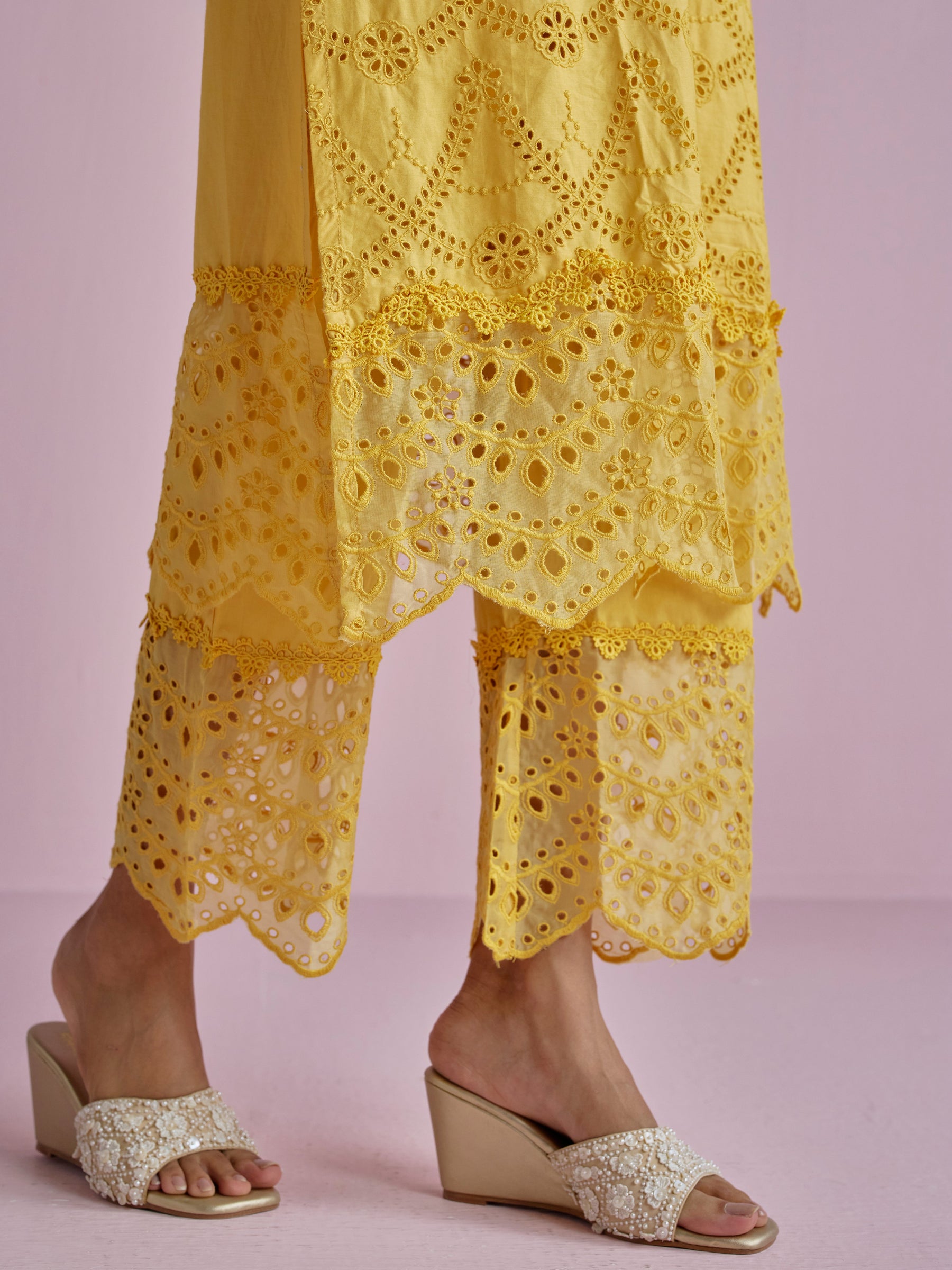 Vachi Supima Cotton Yellow Kurta Set
