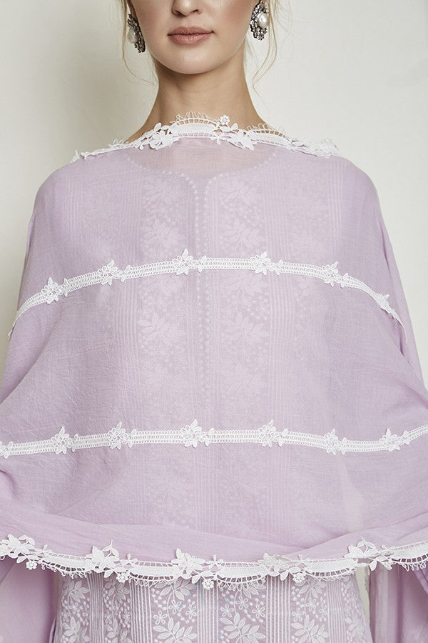 Scallop Insert Chunni (lilac)