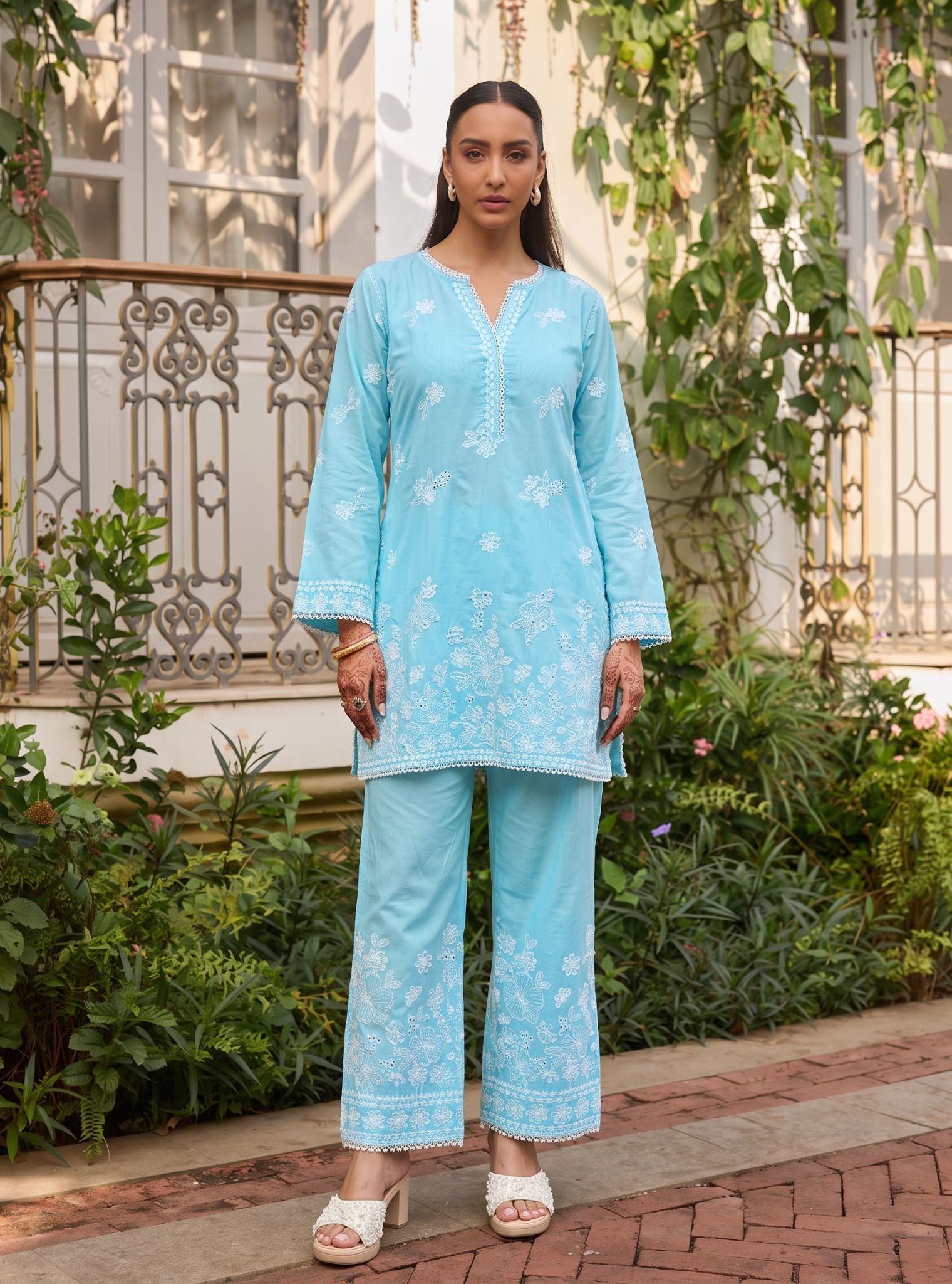 Kalani Supima Cotton Teal Blue Co-ord Set