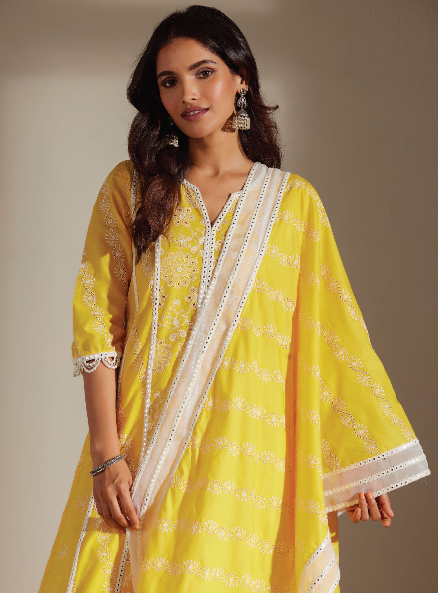 Mulmul Supima Cotton Shiloh Mango Dupatta
